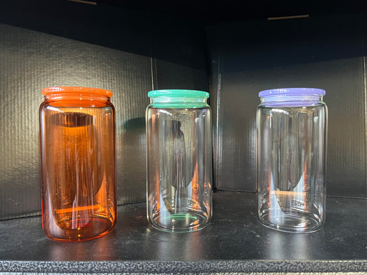 Glass Cup with Color Lid